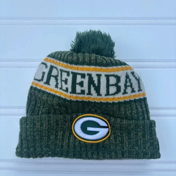 Green Bay Packers New Era NFL Knit Beanie Hat With Pom - Picture 1 of 6